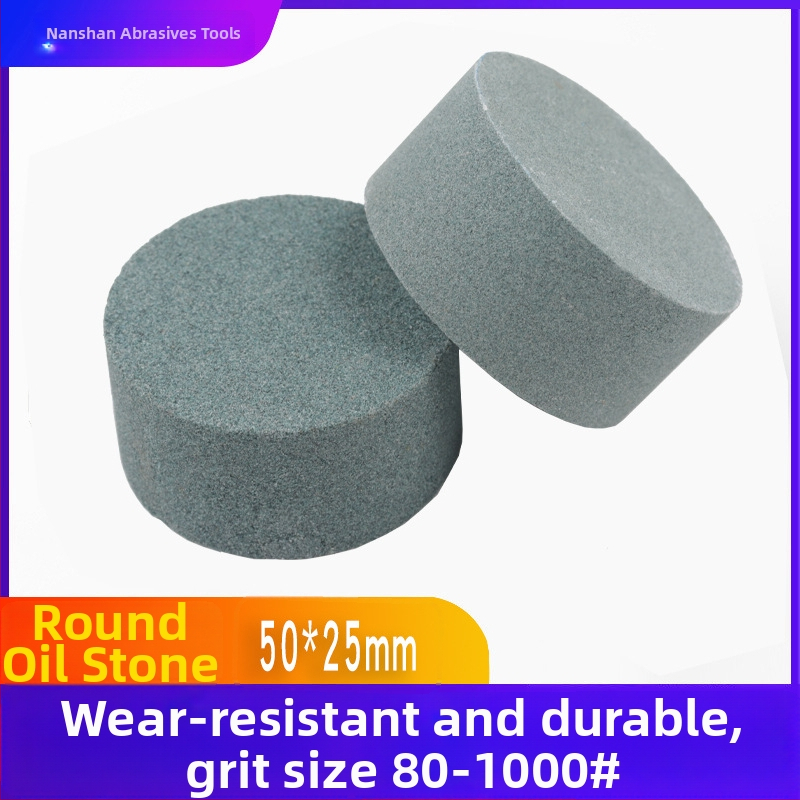 Piatră de ulei din siliciu carbid verde, cilindrică, 50x25 mm, pentru lustruire și șlefuire jad