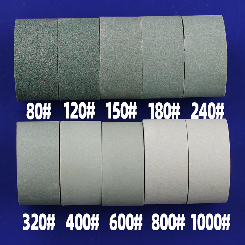 Piatră de ulei din siliciu carbid verde, cilindrică, 50x25 mm, pentru lustruire și șlefuire jad