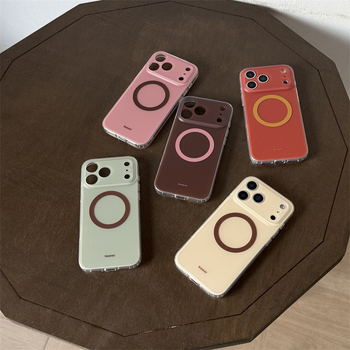 Jinyi IMD husă magnetică pentru iPhone 13–17 Pro/Pro Max, design color-block, culoare solidă, carcasă din acrilic dur, dublu strat, protecție anti-cădere