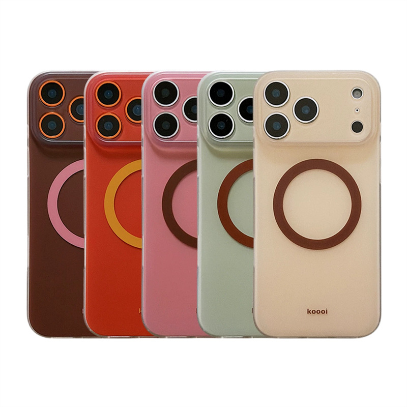 Jinyi IMD husă magnetică pentru iPhone 13–17 Pro/Pro Max, design color-block, culoare solidă, carcasă din acrilic dur, dublu strat, protecție anti-cădere