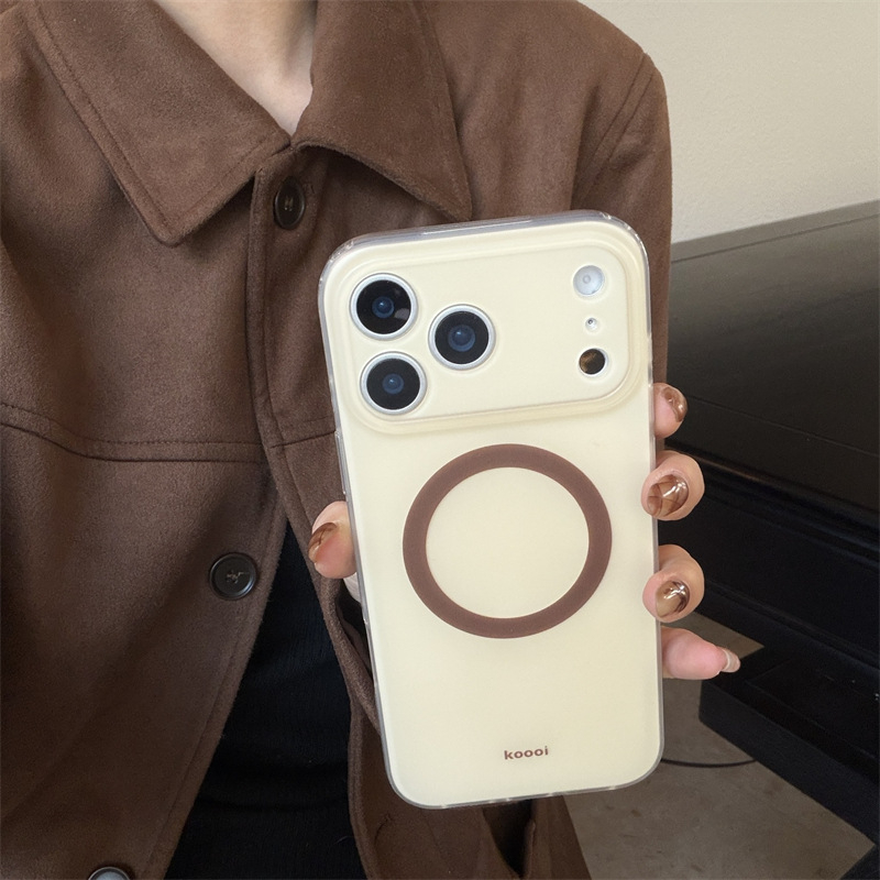 Jinyi IMD husă magnetică pentru iPhone 13–17 Pro/Pro Max, design color-block, culoare solidă, carcasă din acrilic dur, dublu strat, protecție anti-cădere