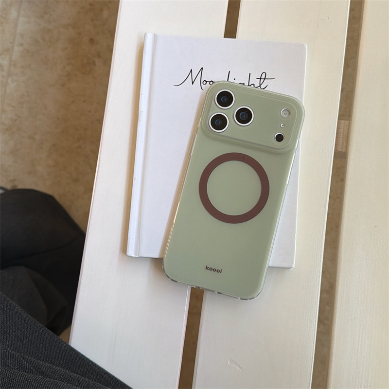 Jinyi IMD husă magnetică pentru iPhone 13–17 Pro/Pro Max, design color-block, culoare solidă, carcasă din acrilic dur, dublu strat, protecție anti-cădere
