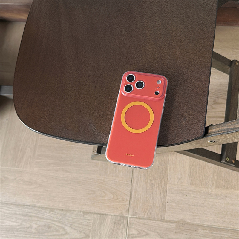 Jinyi IMD husă magnetică pentru iPhone 13–17 Pro/Pro Max, design color-block, culoare solidă, carcasă din acrilic dur, dublu strat, protecție anti-cădere