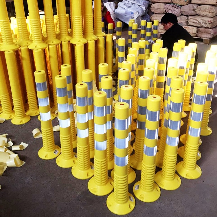 Coloană de avertizare elastică din plastic EVA pentru drum, barieră reflectorizantă