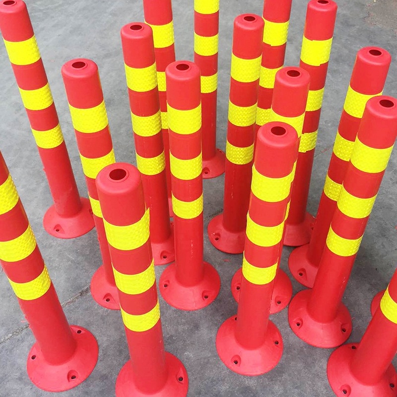 Coloană de avertizare elastică din plastic EVA pentru drum, barieră reflectorizantă