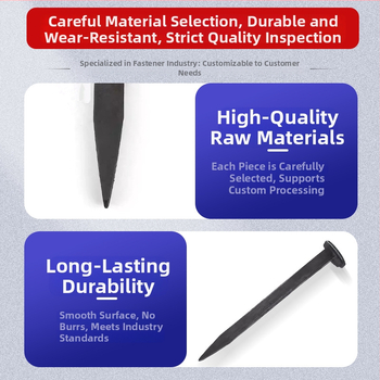 Cuie feroviare, cuie pătrate lucrate manual pentru șine, accesorii de cale, oțel solid laminat la cald