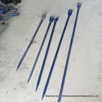 Track spike lifting tool with claw crowbar, open-head pry bar, 1.5 m long