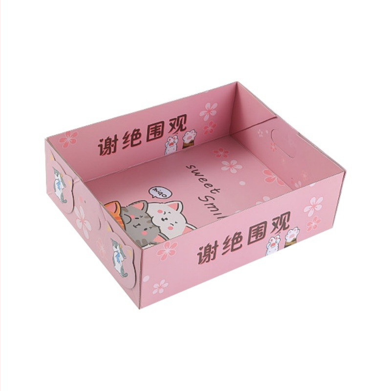 Cutie de nisip pentru pisici, de unică folosință, anti-strop, extra-large, pliabilă și portabilă, semi-închisă, pătrată, din carton