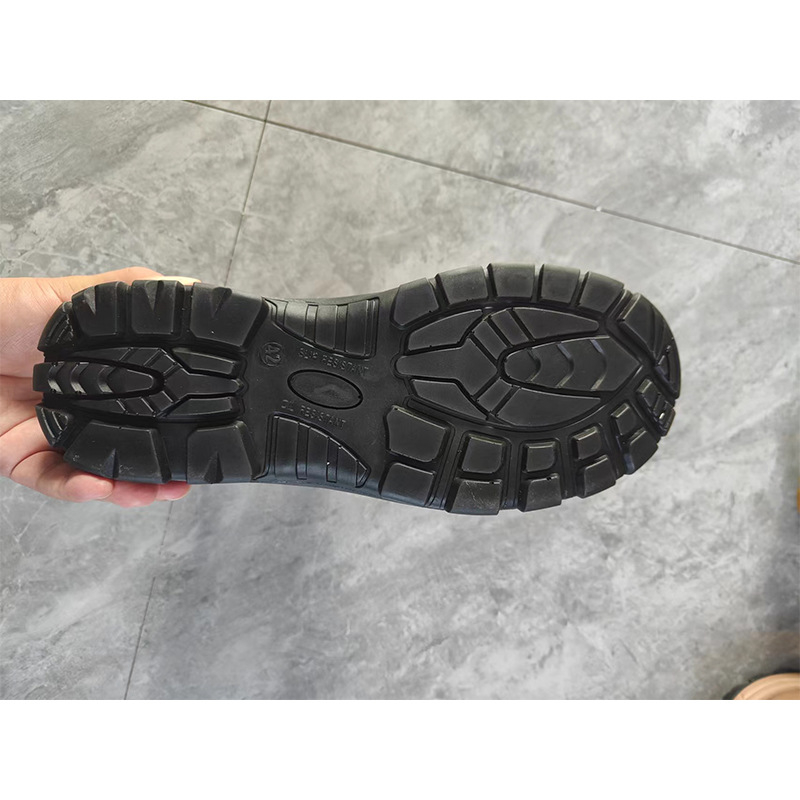 Ghete de lucru pentru bărbați cu vârf din oțel, rezistente la lovituri și perforare, cu fermoar, piele de vită