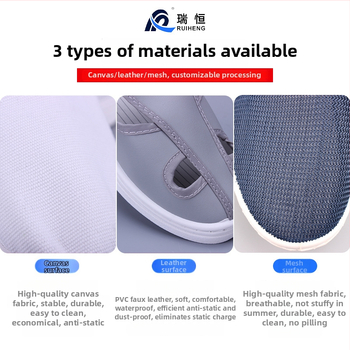 Pantofi anti-statți personalizabili pentru camere curate, albi, cu talpă SPU/PU/PVC, patru orificii pentru șiret