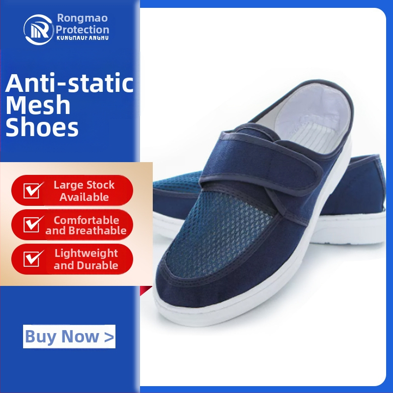Pantofi din PVC antistatice, anti-praf, cu partea superioară din plasă, ușori și respirabili
