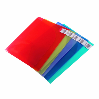 Dosar din plastic A4 cu două inserții, buzunare colorate, capac cu buzunar, imprimare a logo-ului