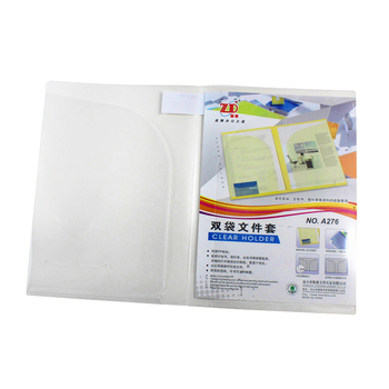 Dosar din plastic A4 cu două inserții, buzunare colorate, capac cu buzunar, imprimare a logo-ului