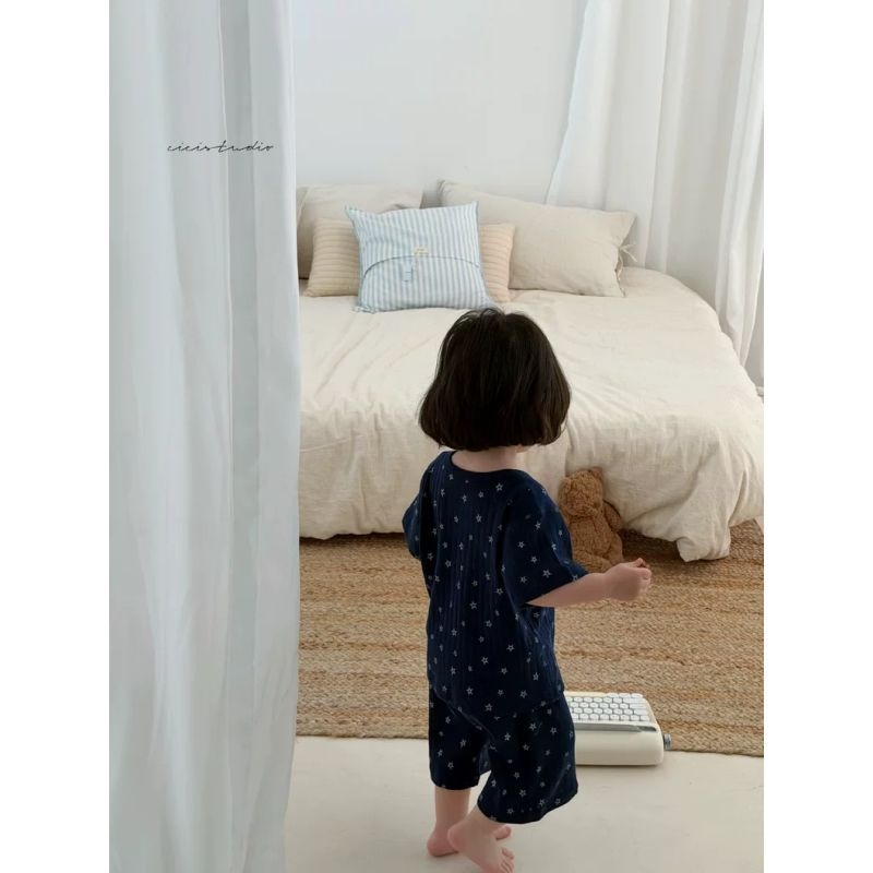 Set de pijamale pentru copii, vară, stil coreean, bumbac respirabil, două piese, imprimat desen animat