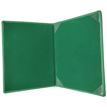 PUA4 Dosar din piele verde pentru certificate cu siglă - personalizabil