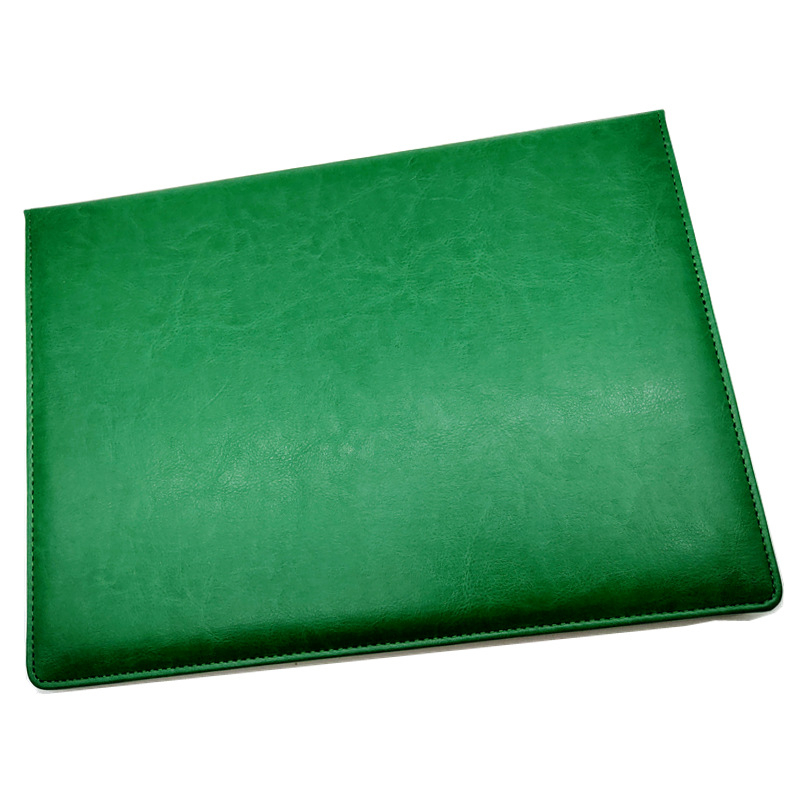 PUA4 Dosar din piele verde pentru certificate cu siglă - personalizabil