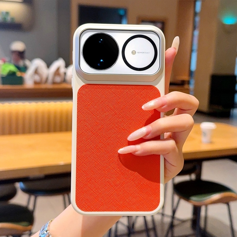 Husa Huawei Nova16 din piele sintetică cu textură cross-grain, culoare contrastantă, pentru Nova16 Pro / 16 Ultra, stil simplu, roz / galben / maro / albastru
