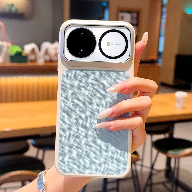 Husa Huawei Nova16 din piele sintetică cu textură cross-grain, culoare contrastantă, pentru Nova16 Pro / 16 Ultra, stil simplu, roz / galben / maro / albastru