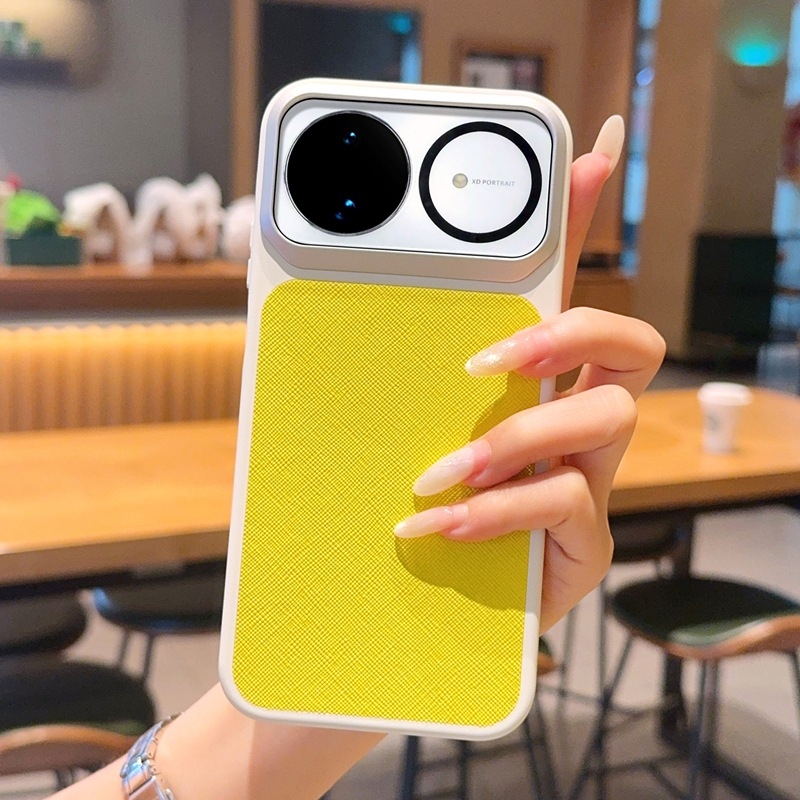 Husa Huawei Nova16 din piele sintetică cu textură cross-grain, culoare contrastantă, pentru Nova16 Pro / 16 Ultra, stil simplu, roz / galben / maro / albastru