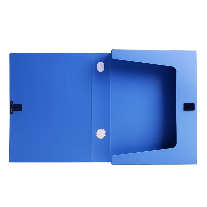 Cutie de documente A4 din plastic, albastră, pentru birou, personalizabilă