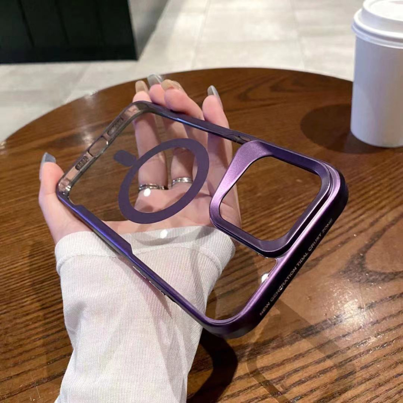 Carcasă magnetică de protecție pentru iPhone – transparentă, profil subțire