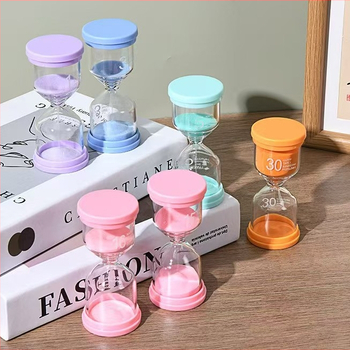 Cronometru din plastic în formă de macaron, clepsidră pentru copii, ornament creativ de timp, design modern minimalist