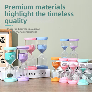 Cronometru din plastic în formă de macaron, clepsidră pentru copii, ornament creativ de timp, design modern minimalist