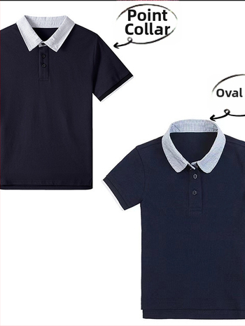 Set de uniformă școlară de vară pentru unisex, cămașă cu mânecă scurtă din material plasă respirabil, guler în carouri și șorturi