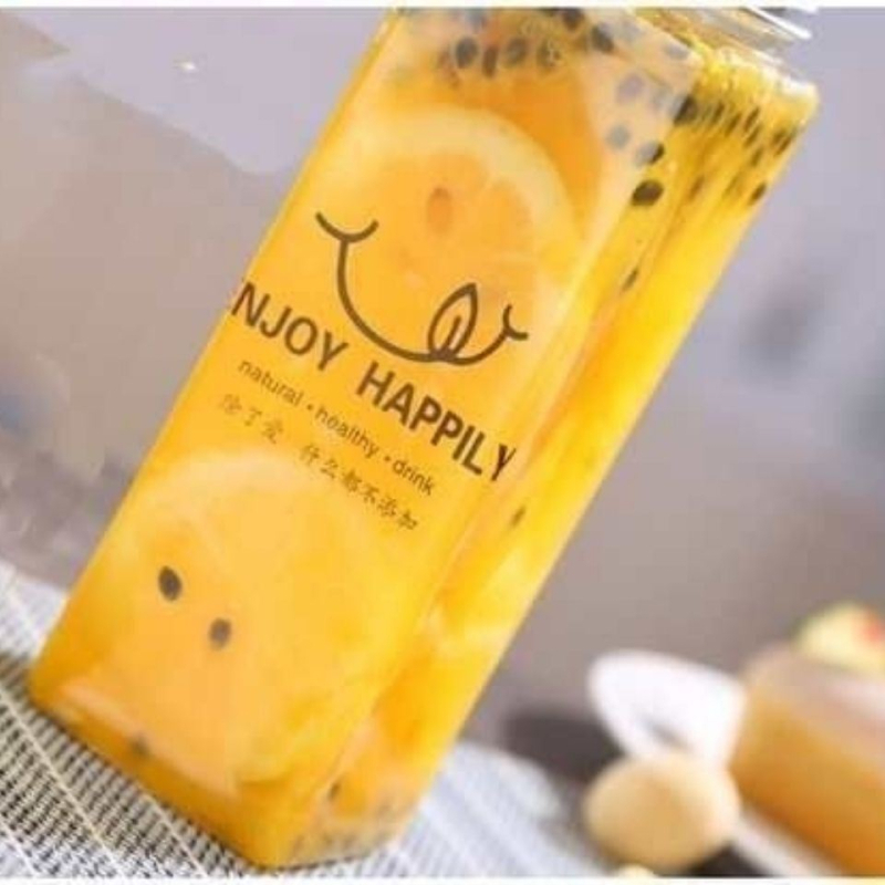 Sticlă transparentă de suc 500 ml, sticlă de vin din fructe, sticlă pentru cafea și iaurt, sticlă pentru enzime, personalizare cu logo