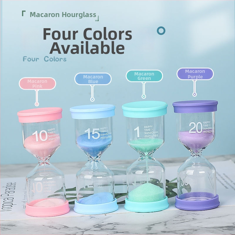 Ceas cu nisip mic în formă de macarons pentru copii - realizat manual, ornament decorativ, stil minimalist modern, cadou