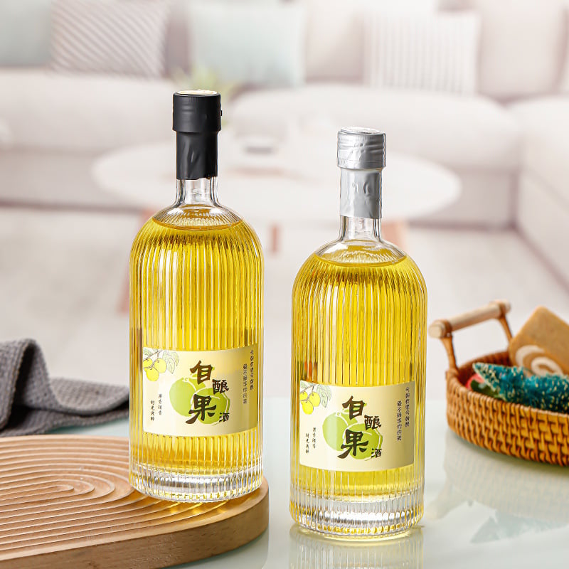 Sticlă de vin alb din cristal, design cu nervuri verticale, sticlă goală pentru băuturi din fructe, 375 ml sau 500 ml