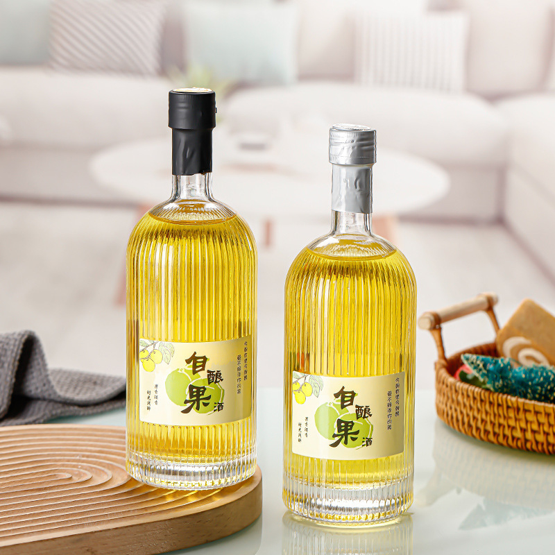 Sticlă de vin alb din cristal, design cu nervuri verticale, sticlă goală pentru băuturi din fructe, 375 ml sau 500 ml