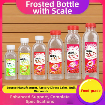 Sticlă PET transparent pătrată de 500 ml pentru băuturi cu capac, potrivită pentru miere, vin și suc, sticlă de probă