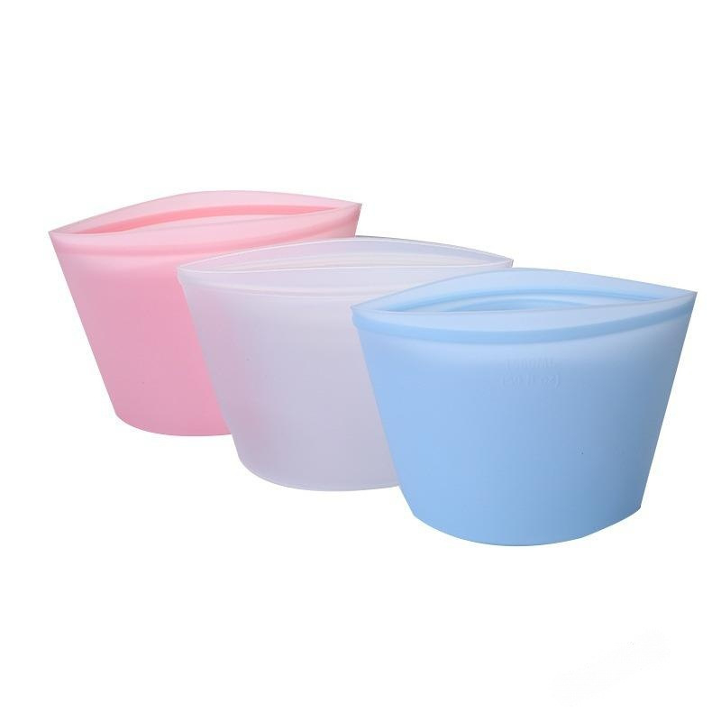Sac de conservare din silicon alimentar, multifuncțional, pentru bucătărie și frigider, transparent