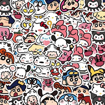 200 stickere cu expresii de desene animate, versiunea Q, decor pentru bagaje