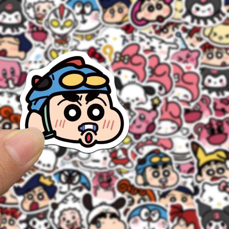 200 stickere cu expresii de desene animate, versiunea Q, decor pentru bagaje