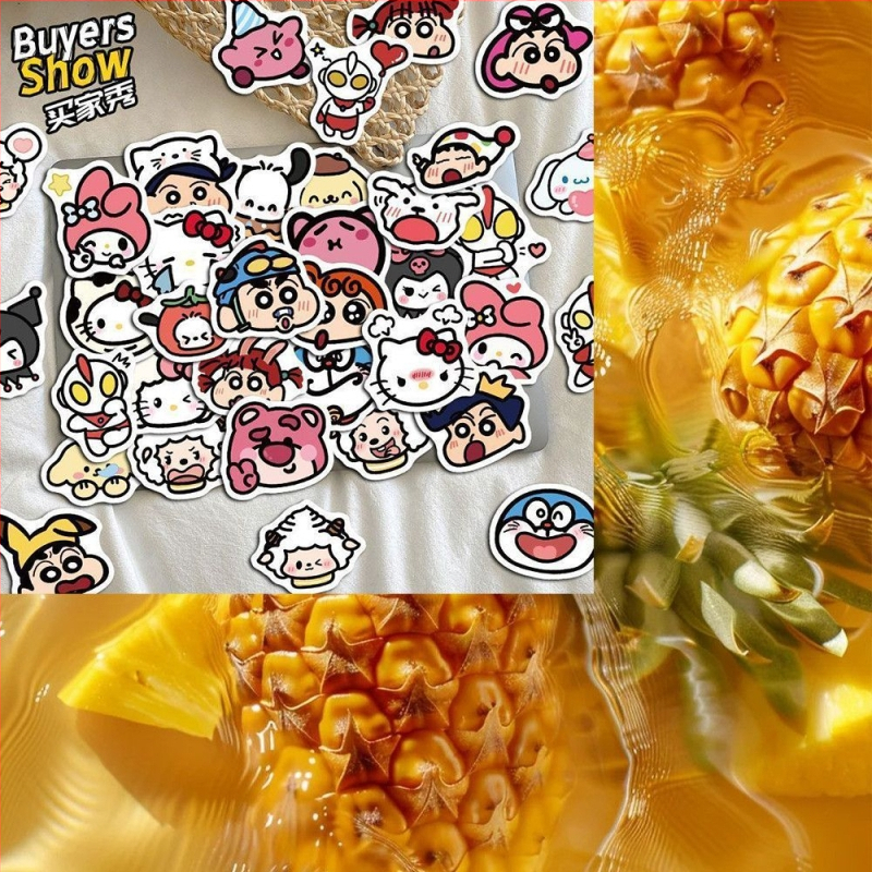 200 stickere cu expresii de desene animate, versiunea Q, decor pentru bagaje
