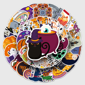 50 autocolante graffiti de Halloween, personalizate, personaje de desene animate horror, pentru bagaje și telefoane
