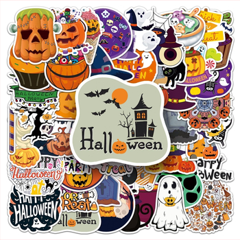 50 autocolante graffiti de Halloween, personalizate, personaje de desene animate horror, pentru bagaje și telefoane