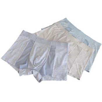 Set de 3 boxeri pentru bărbați, cu zonă inghinală antibacteriană, fără cusături, respirabili, din plasă, pentru vară