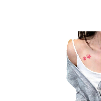 Abțibilduri tatuaj cu labă de pisică, care își schimbă culoarea în funcție de temperatură, impermeabile și rezistente la transpirație, stil drăguț, feminin, de durată