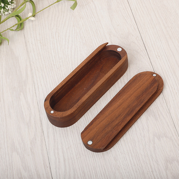 Cutie de ceai din lemn de nuc, pentru acasă și în călătorii, design plat