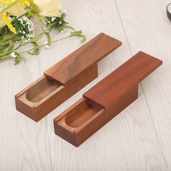 Cutie de ceai din lemn de nuc, pentru acasă și în călătorii, design plat