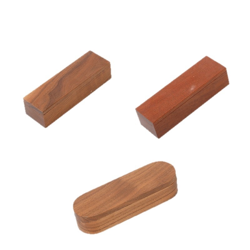 Cutie de ceai din lemn de nuc, pentru acasă și în călătorii, design plat