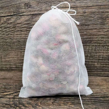 Pungă din material nețesut cu șnur, 18×20 cm, pentru decocturi din plante, ceai, filtre și săculețe parfumate