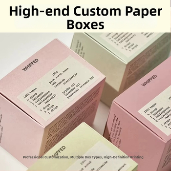 Cutie albă din carton pentru cadouri de machiaj – cutie-surpriză cu jucărie, imprimare cu temă ceai, imprimare în relief, cutie de deschidere prin rupere, personalizare în loturi mici
