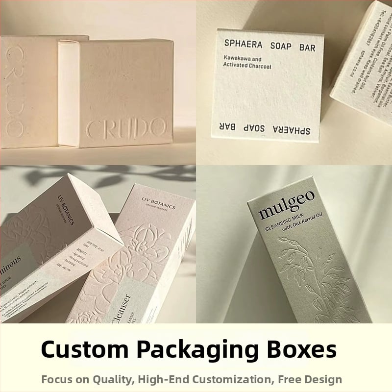 Cutie albă din carton pentru cadouri de machiaj – cutie-surpriză cu jucărie, imprimare cu temă ceai, imprimare în relief, cutie de deschidere prin rupere, personalizare în loturi mici
