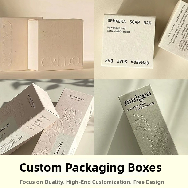 Cutie albă din carton pentru cadouri de machiaj – cutie-surpriză cu jucărie, imprimare cu temă ceai, imprimare în relief, cutie de deschidere prin rupere, personalizare în loturi mici
