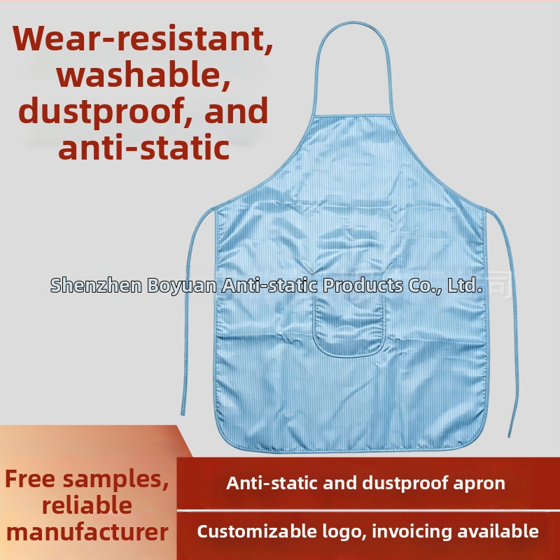 Șorț anti-static pentru fabrici și bucătării, șorț de protecție împotriva prafului pentru atelier, îmbrăcăminte de lucru curată.