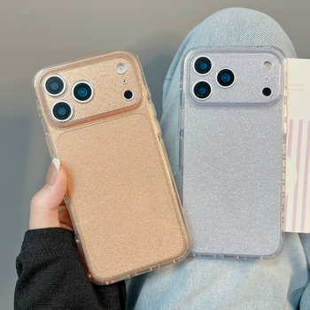 Carcasă IMD cu sclipici pentru iPhone 15 Pro, 16 Pro, 16 Pro Max, 17 Pro, 17 Pro Max — Două în una, Transparent